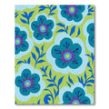 Bold Teal Floral Medallion Folk Rug