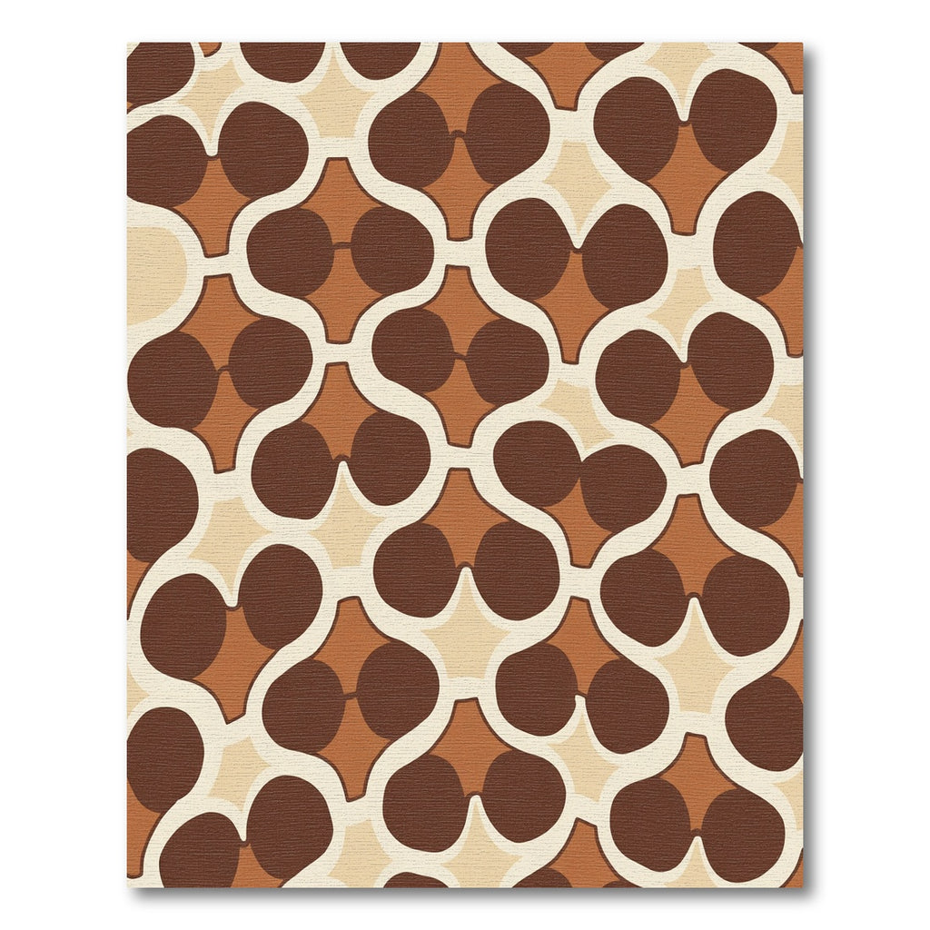 Retro Earthy Tone Linked Circles Rug