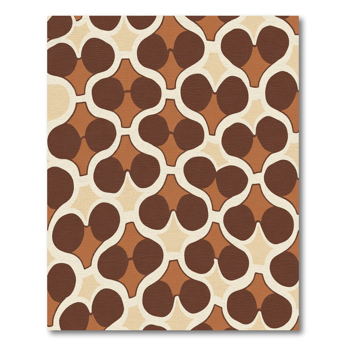 Retro Earthy Tone Linked Circles Rug