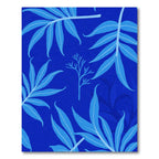 Bright Tropical Leaves Blue Watercolor Rug