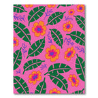 Vibrant Tropical Floral Leaf Collage Rug