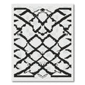 Black White Interlocking Geometric Rug