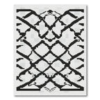 Black White Interlocking Geometric Rug