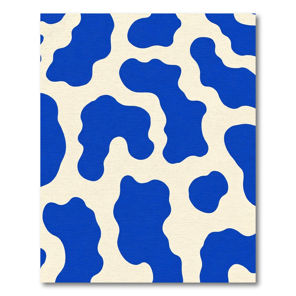 Bold Blue White Abstract Blobs Rug