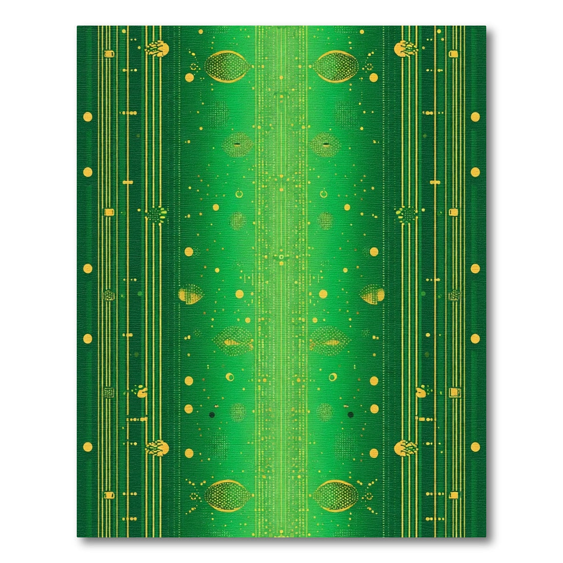 Emerald Green Circuit Board Stripes Rug