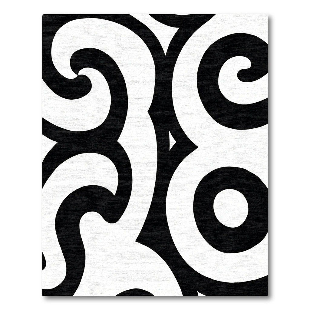Bold Black White Swirl Organic Rug