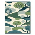 Abstract Forest Trees Ivory Rug