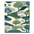Abstract Forest Trees Ivory Rug