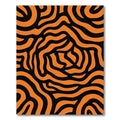 Orange Black Wavy Abstract Lines Rug