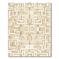 Beige Abstract Geometric Maze Rug