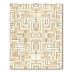 Beige Abstract Geometric Maze Rug