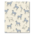Whimsical Light Blue Animal Silhouette Rug