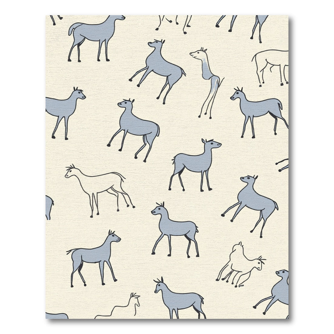 Whimsical Light Blue Animal Silhouette Rug