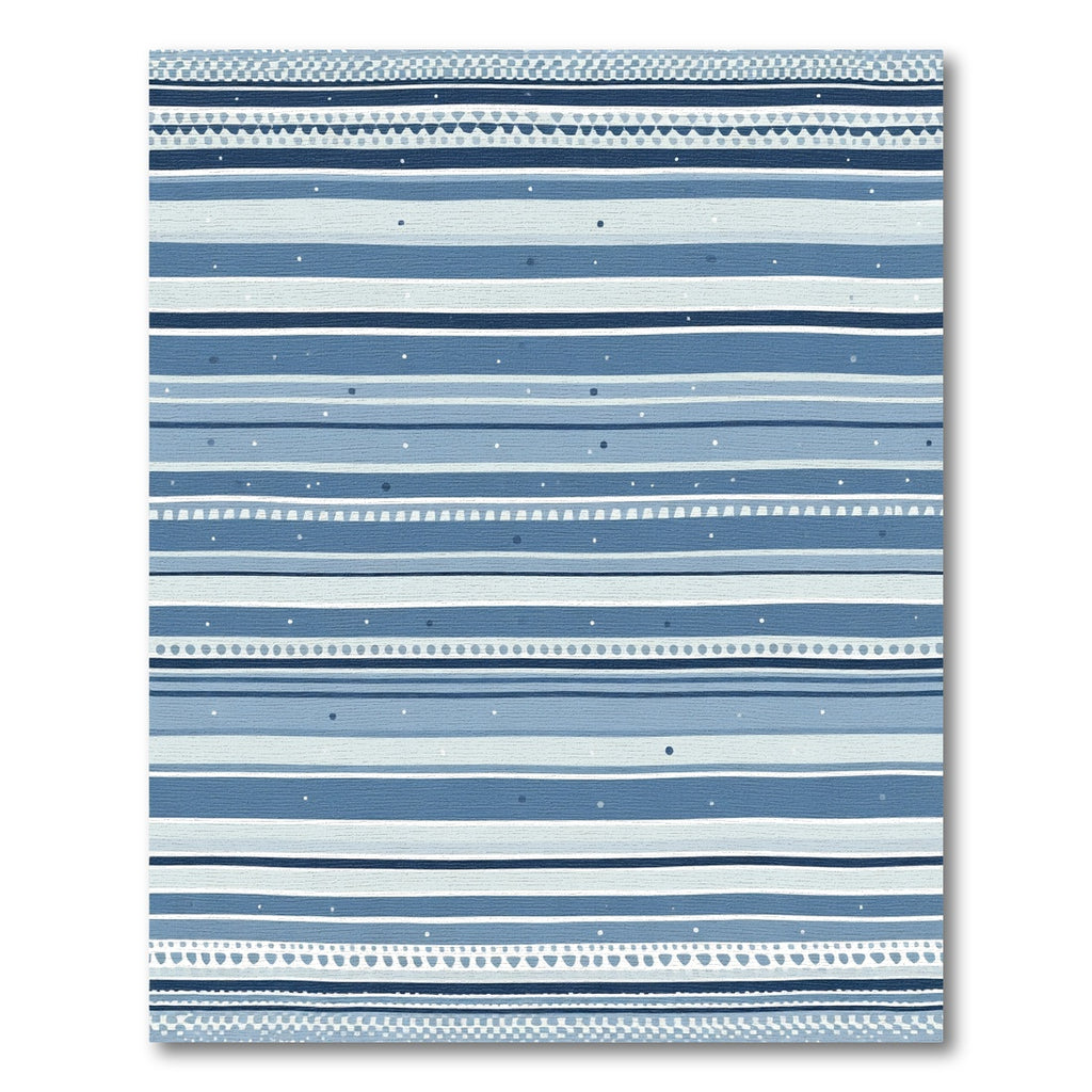 Striped Blues And Whites With Dot Accents Rug