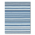 Striped Blues And Whites With Dot Accents Rug