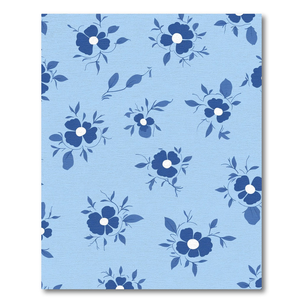 Classic Blue Floral Branch Arrangement Rug
