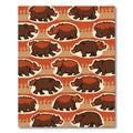 Brown Bears With Red Noses Fire Rug