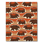 Brown Bears With Red Noses Fire Rug