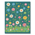 Whimsical Retro Floral Garden Rug