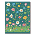 Whimsical Retro Floral Garden Rug