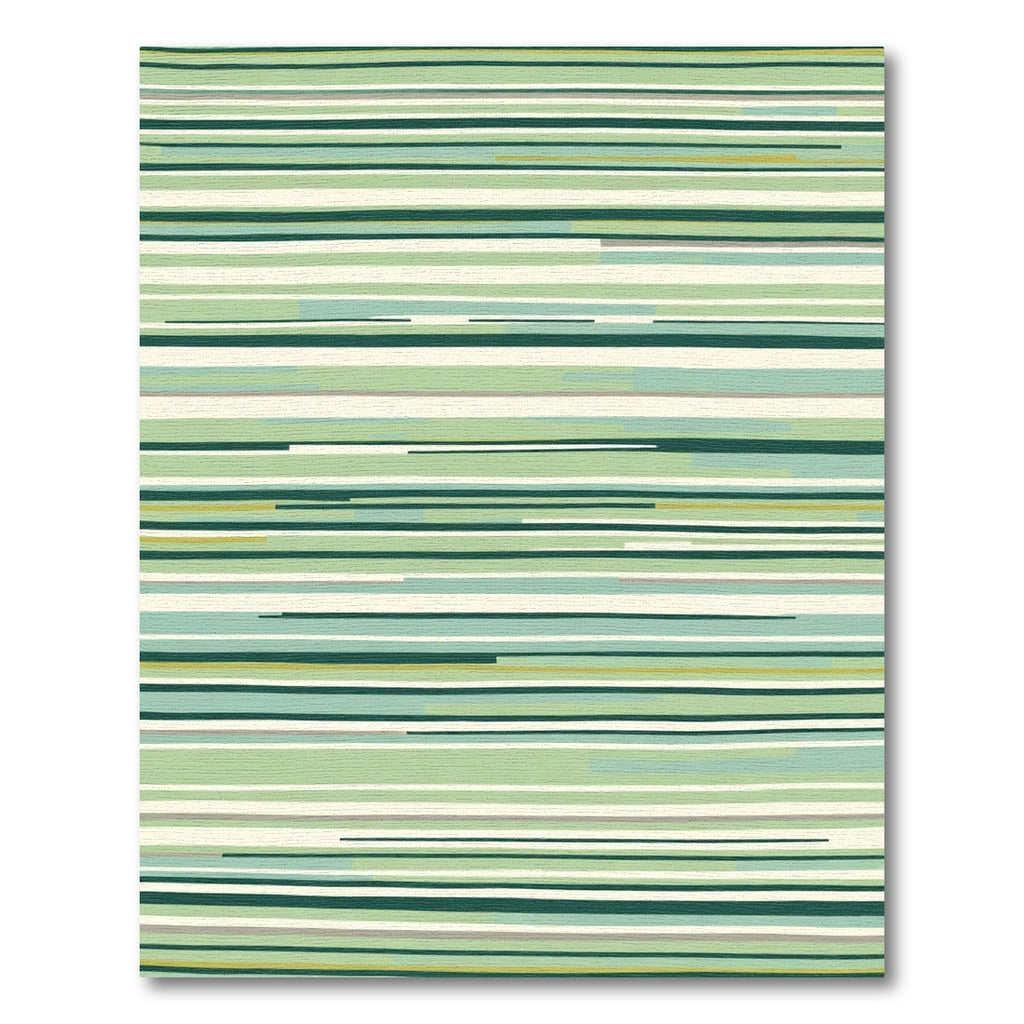 Earthy Green Layered Lines Rug