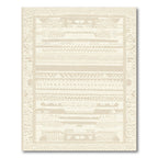 Light Beige Striped Geometric Tribal Rug