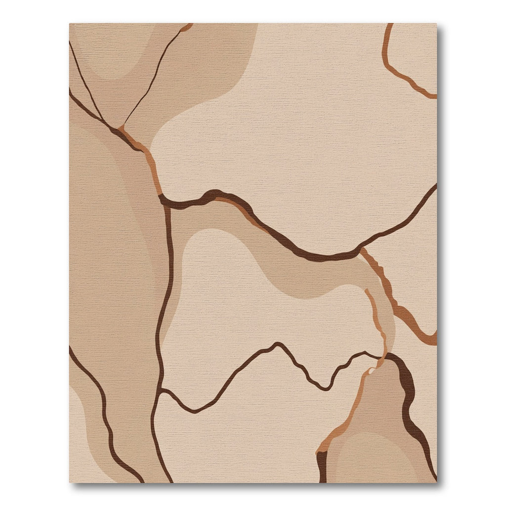 Earthy Brown Abstract Organic Flow Rug