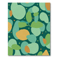 Teal Ochre Abstract Organic Shapes Rug