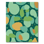 Teal Ochre Abstract Organic Shapes Rug