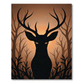 Mysterious Black Stag Forest Glow Rug