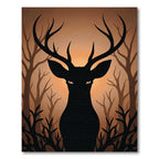 Mysterious Black Stag Forest Glow Rug