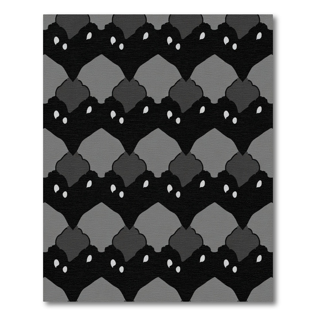 Monochrome Jagged Diamond Arrangement Rug