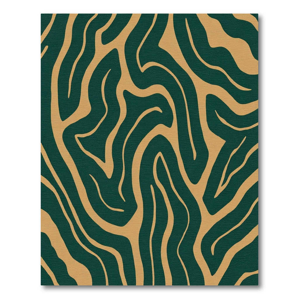 Forest Green Tan Swirl Abstract Rug