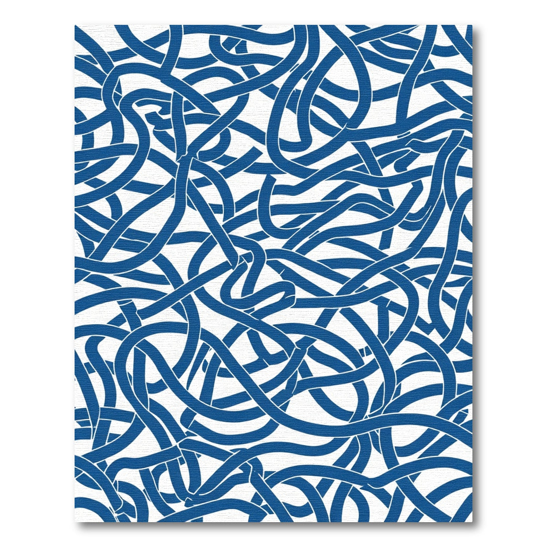 Deep Blue Intertwined Stripe Rug