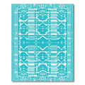 Bright Turquoise Geometric Tribal Rug