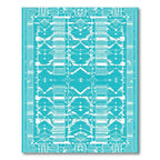 Bright Turquoise Geometric Tribal Rug