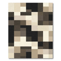 Neutral Tones Geometric Grid Rug