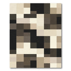 Neutral Tones Geometric Grid Rug