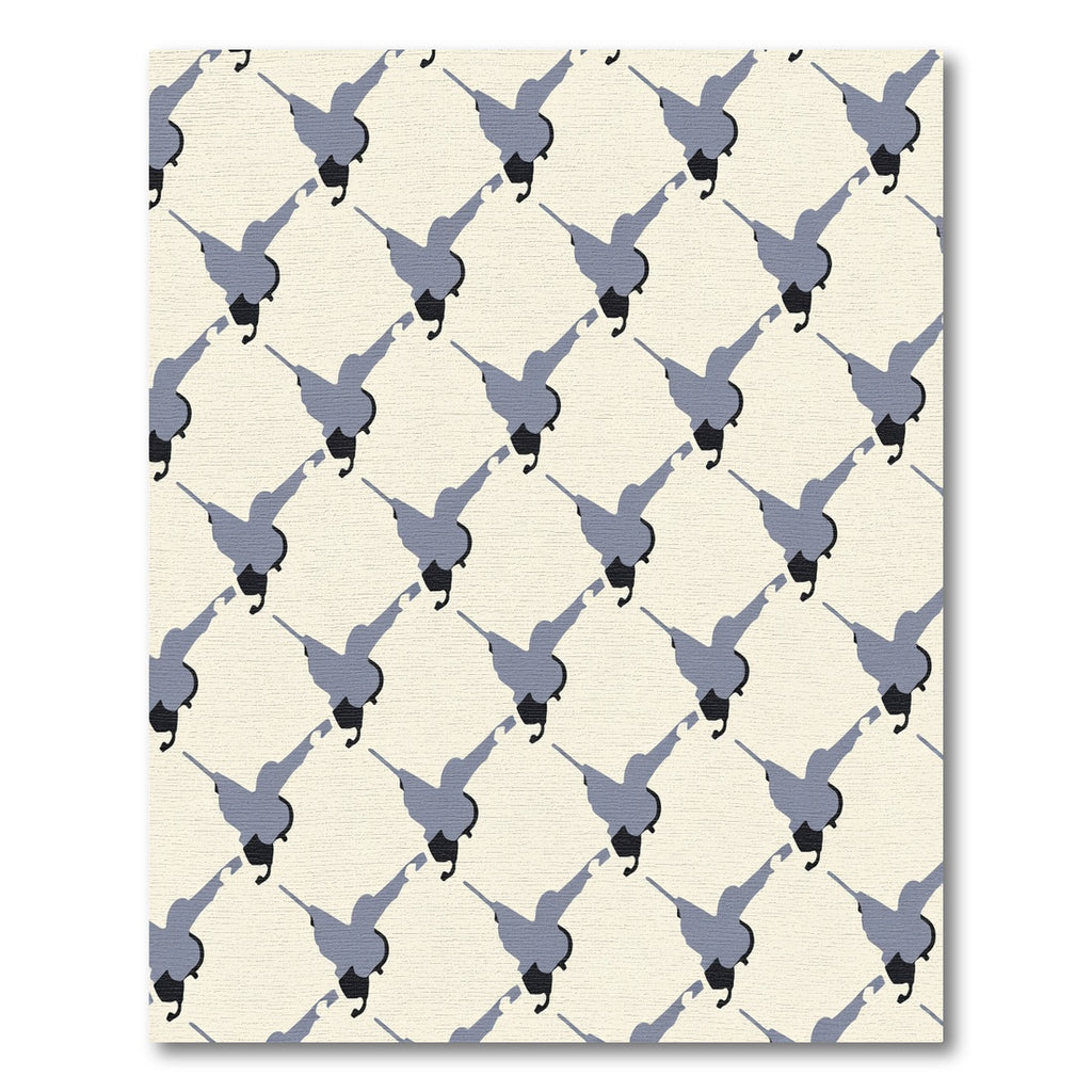Gray Hummingbird Repeating Abstract Rug