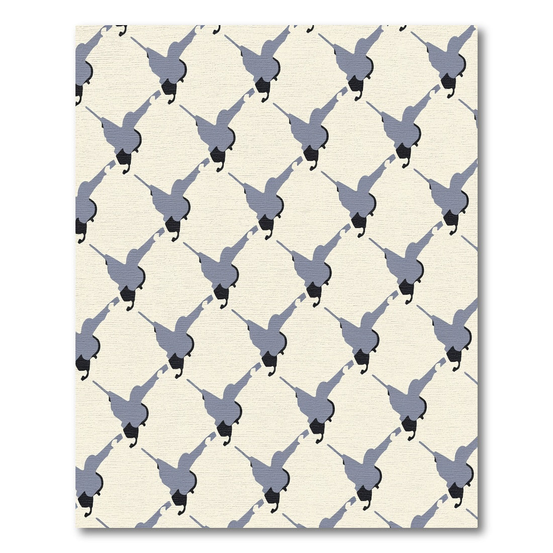 Gray Hummingbird Repeating Abstract Rug