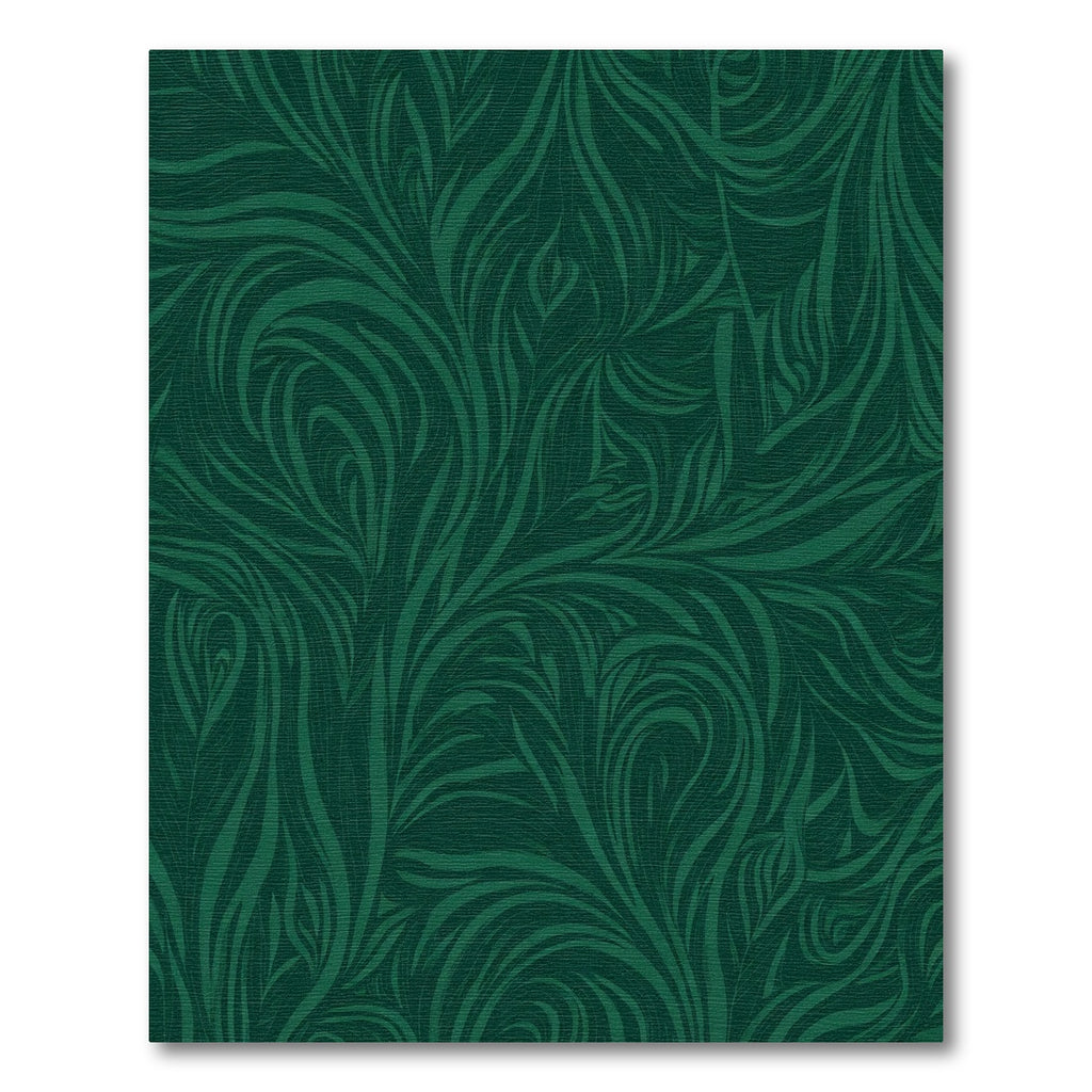 Deep Emerald Swirling Leaf Tapestry Rug