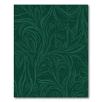 Deep Emerald Swirling Leaf Tapestry Rug