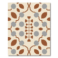 Terracotta Tan Grey Floral Branch Rug