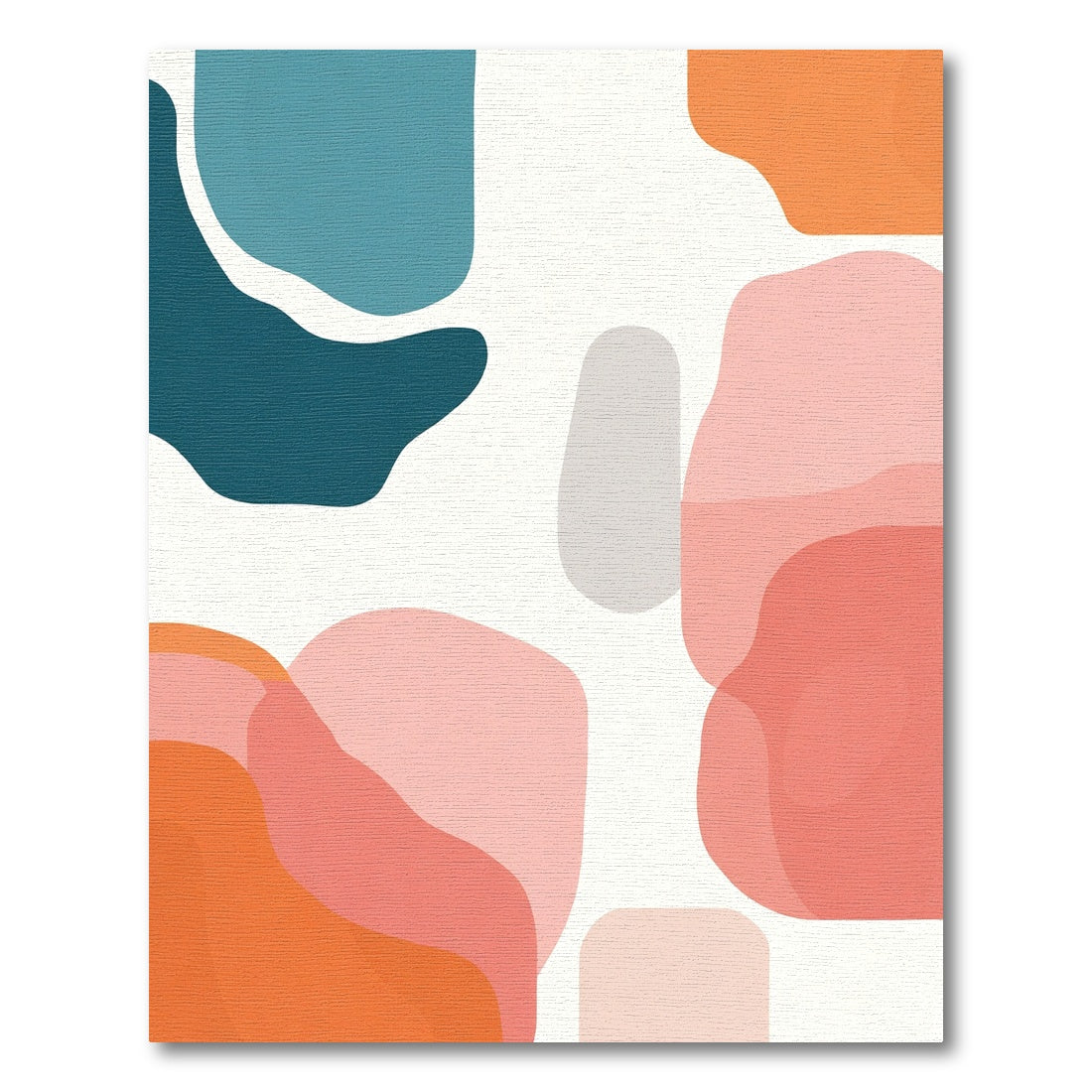 Abstract Organic Blobs Peach Teal Rug
