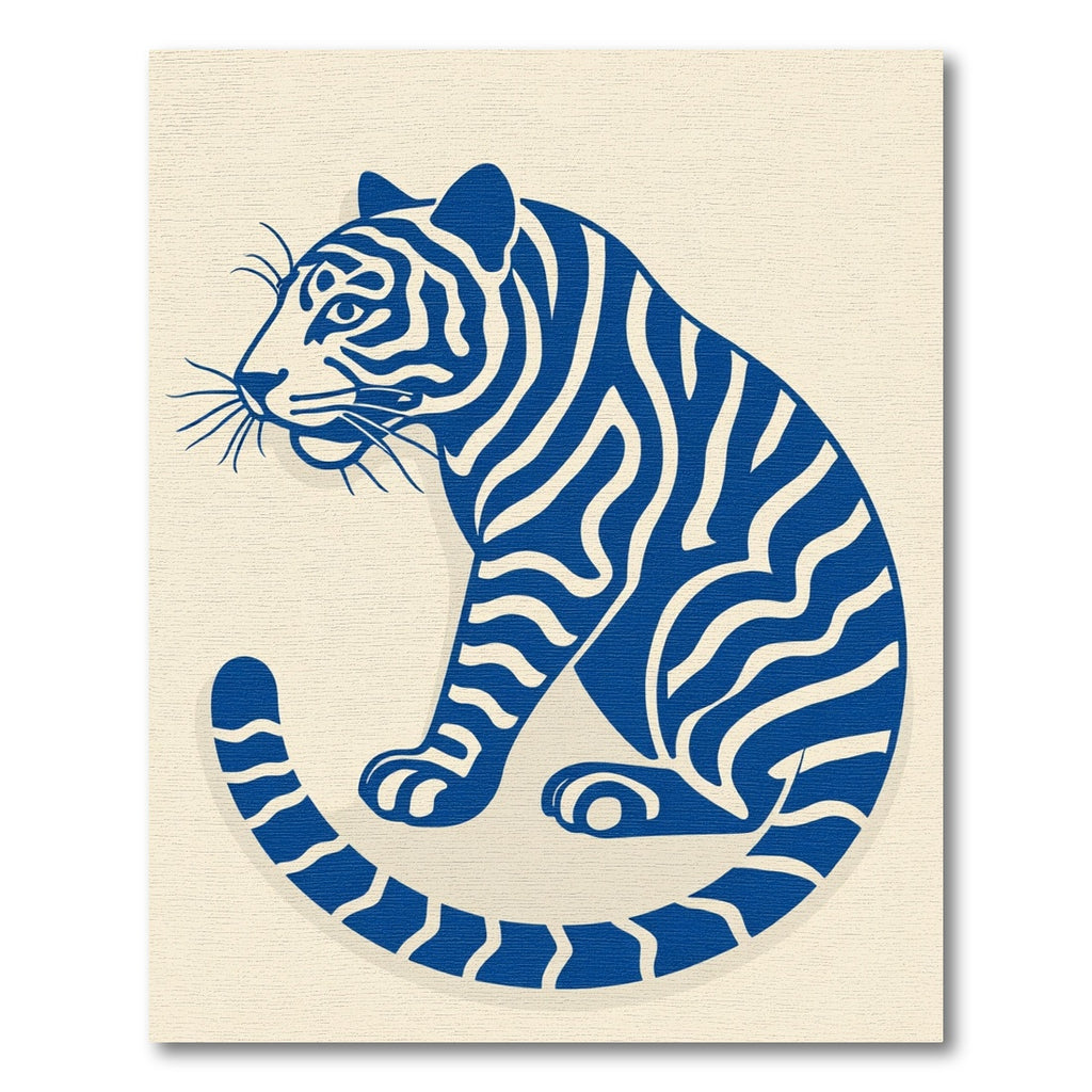 Deep Blue Bold Tiger Stripe Accent Rug