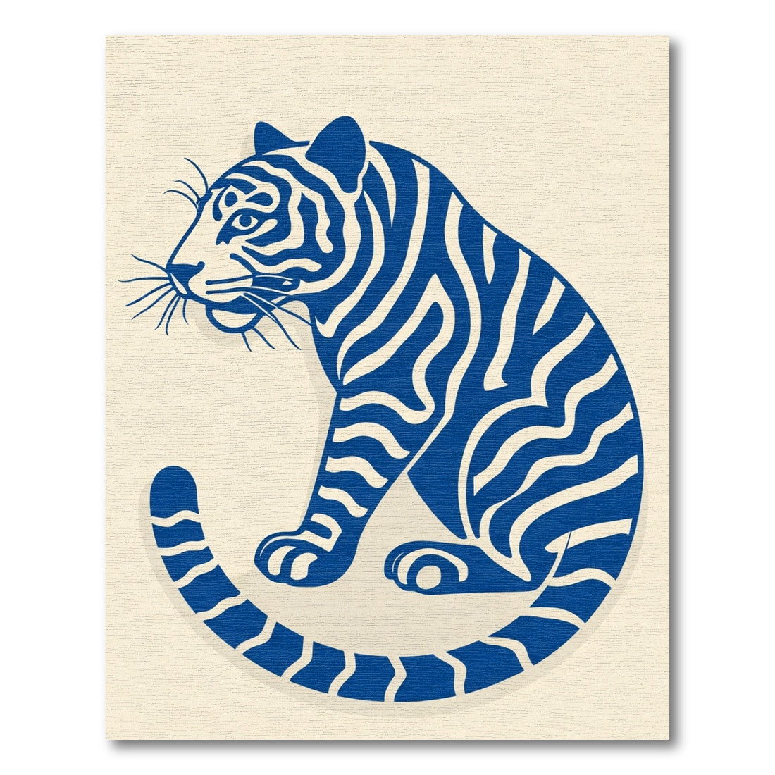 Deep Blue Bold Tiger Stripe Accent Rug