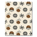 Earthy Brown Botanical Face Circles Rug