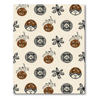 Earthy Brown Botanical Face Circles Rug