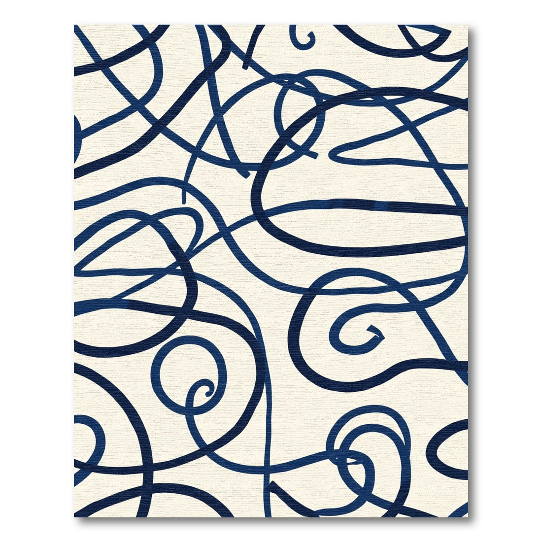 Navy Blue Swirl Abstract Loop Rug