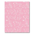 Pink Abstract Line Drawing Figures Rug